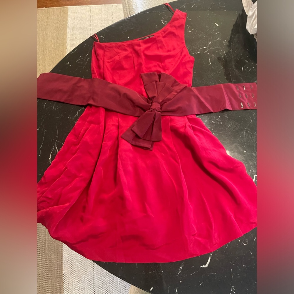 Jay Godfrey One Shoulder Ribbon Dress
